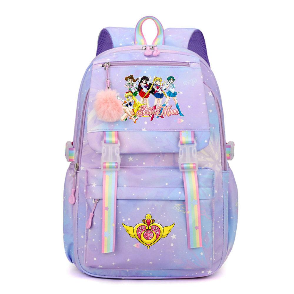 School Bags Sailor Moon Multifunctional Teenager Laptop Backpack Canvas Student Backpacks Boy Girl Fashion Schoolbag