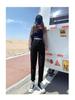 High-Waisted Fleece-Lined Korean Style Jeans for Petite Women, Autumn/Winter, Loose Fit, Straight Leg, Harem Carrot Cut.