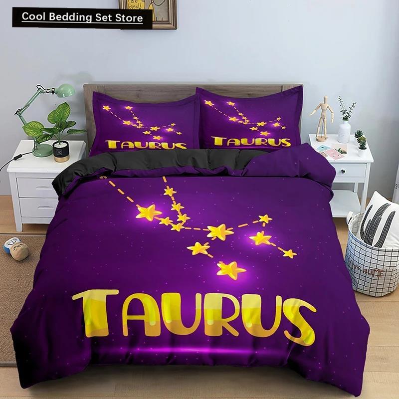 Constellation King Queen Duvet Cover Astrological Bedding Set For Kids Teens Adults Psychedelic Tarot Astrology Soft Quilt Cover