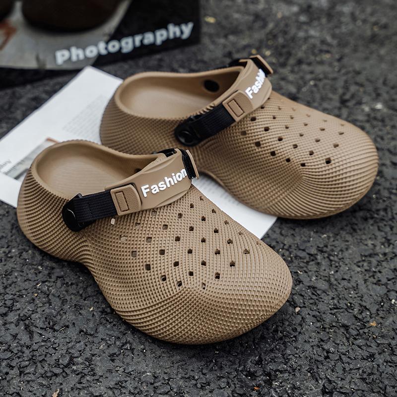 New Summer Fashion Couple Slippers Eva Baotou Men'S Sandals Outdoor Thick Bottom Hole Shoes Luxury Beach Men Garden Shoes