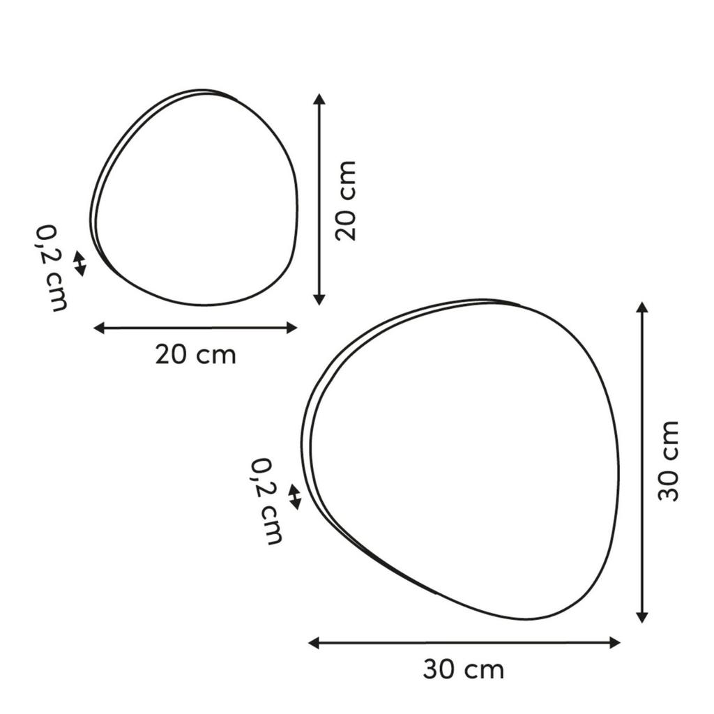 Lustro Ścienne 2 Szt. 30 Cm Pebble