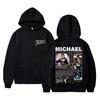 Felpa con cappuccio grafica Michajackson Re del Pop Uomo Donna Vintage Gotico Rock Felpa Uomo Hip Hop Punk Felpe con cappuccio oversize