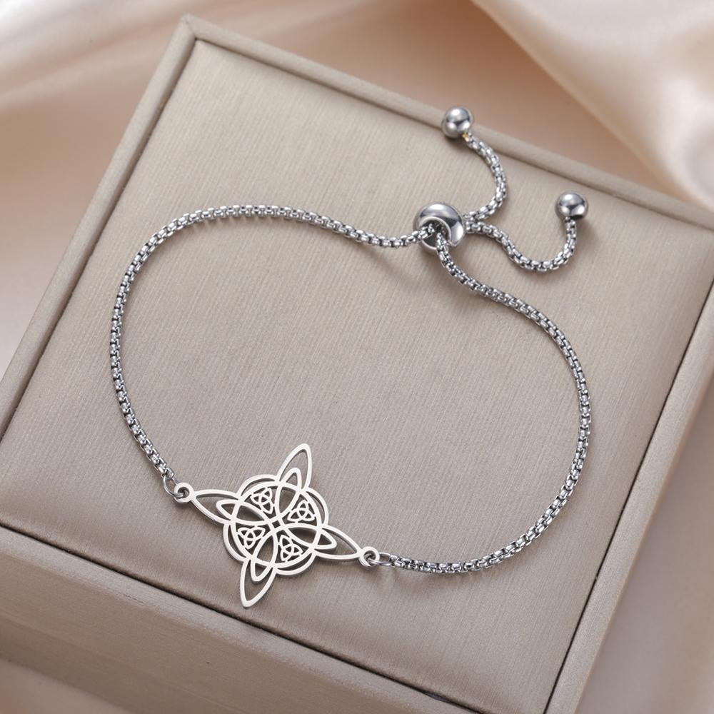 Dawapara Keltský Triquetra Uzel Trojice Náramek Wicca Symbol Nerezová Ocel Irský Dárek Amulet Štěstí Šperk