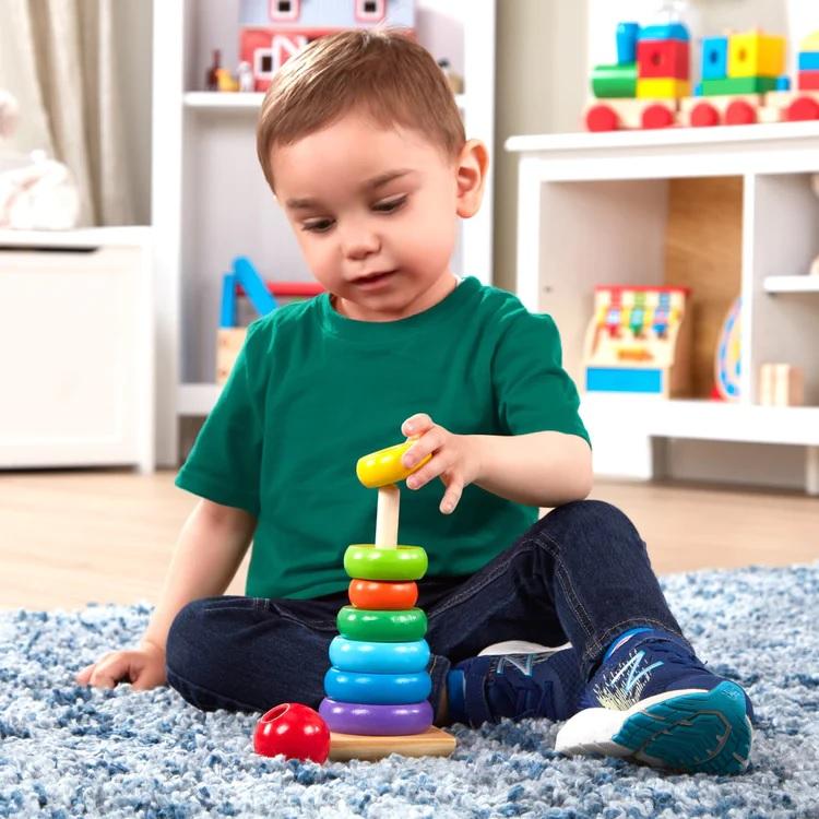 TG50038 Montessori PYRAMID SORTER TOWER WOODEN BLOCKS