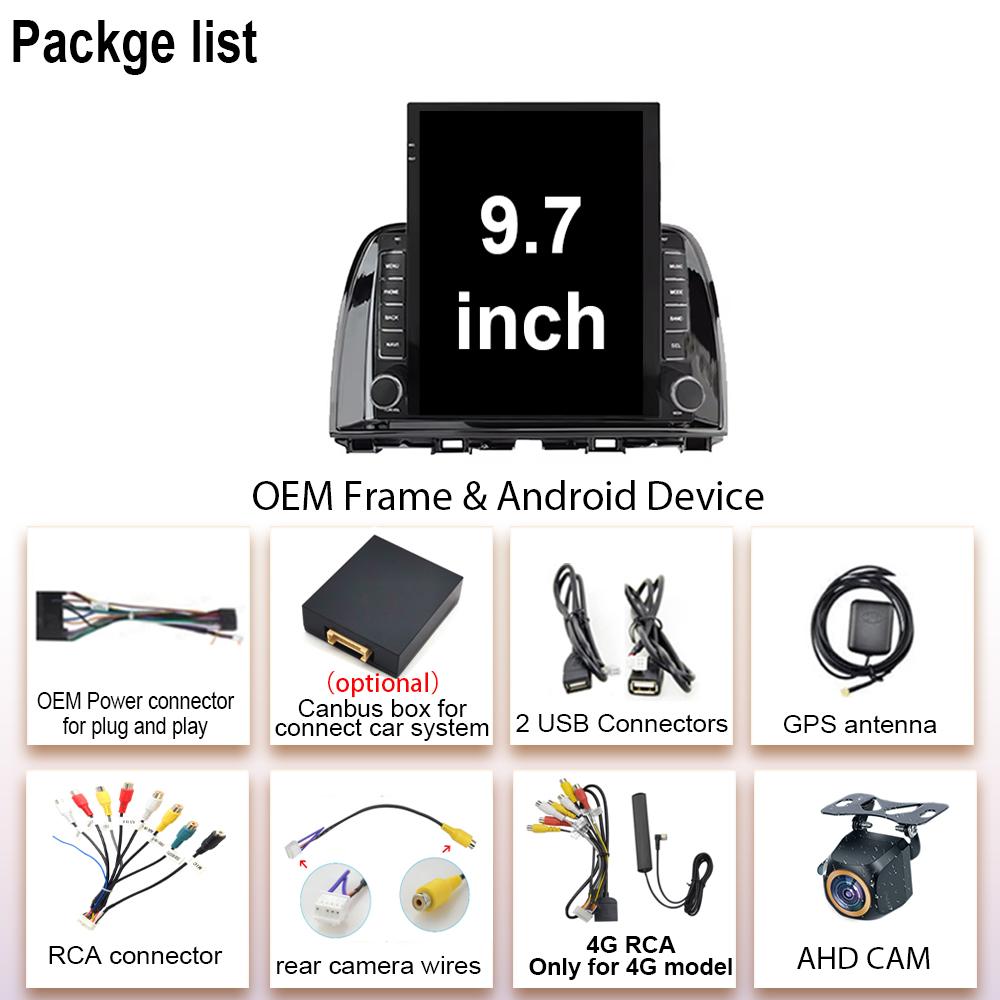 9.7 Inch Android For Mazda CX5 CX-5 2013-2016 Car Radio 2 Din Multimedia Video Player CarplayTouch Screen Tesla Style Wifi