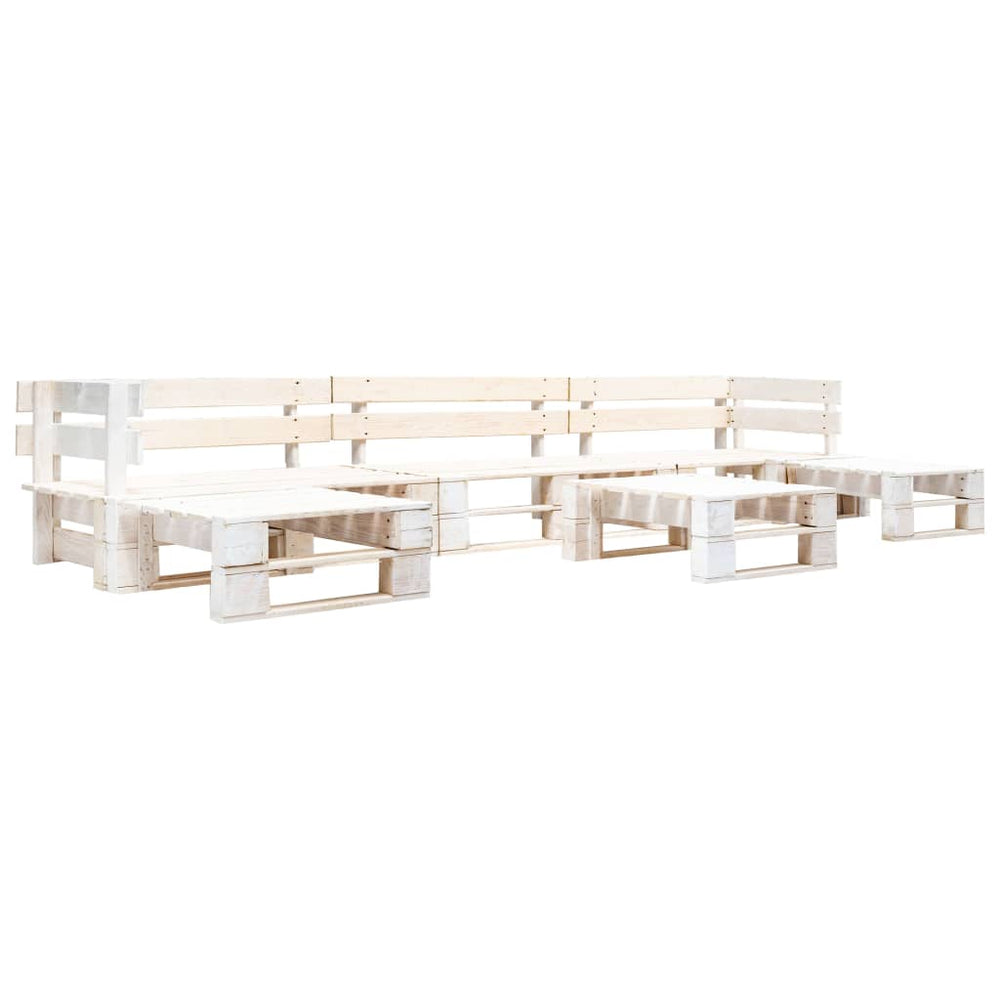 Salon de jardin palette 6 pcs Bois