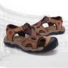 2017 ny stil herr sandaler tofflor äkta läder kohud manliga platta sandaler Halkfria läder sommarskor x1368 35