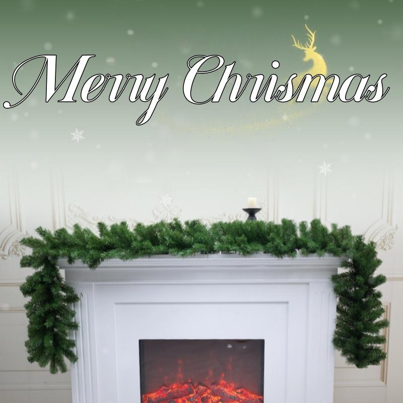 1pc Christmas Rattan New Year Holiday Party Decorative Item Balcony Railing Door Wreath Decorative Creative Wicker 270cm зелёный