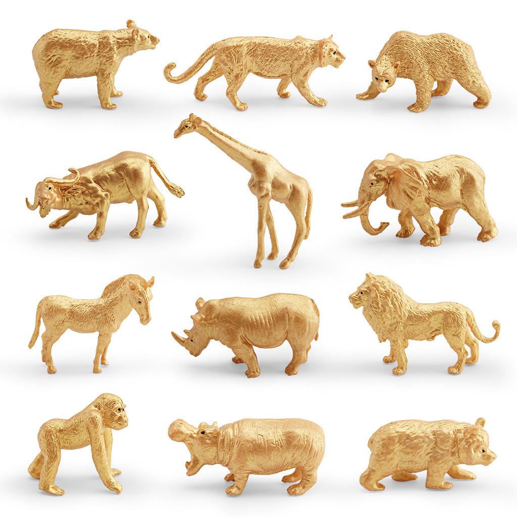 Safari Elephant Kids Giraffe Buffalo Animal Pvc Collectible Models Gift For
