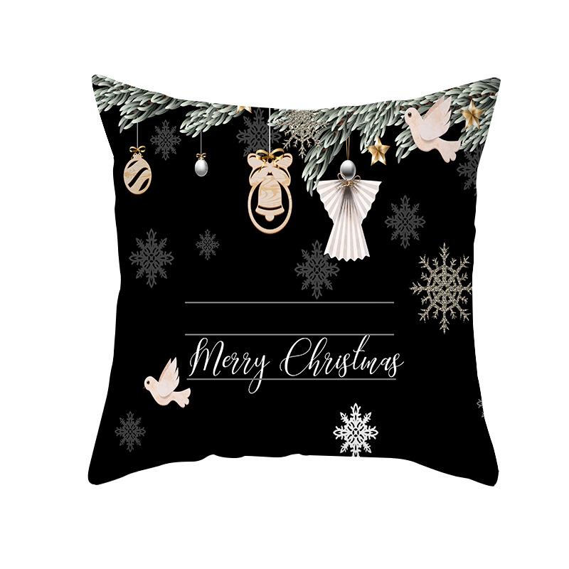 45cm Black Christmas Pillow Case Bell Christmas Ball Home Decor Pendant Christmas Decoration Happy New Year Noel Naveda Gift