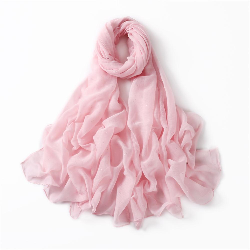 New Summer Shiny Voile Cotton Linen Women Scarf Girls Solid Sunscreen Thin Scarves Soft Foulard Shawl Casual Female Wrap Shawls