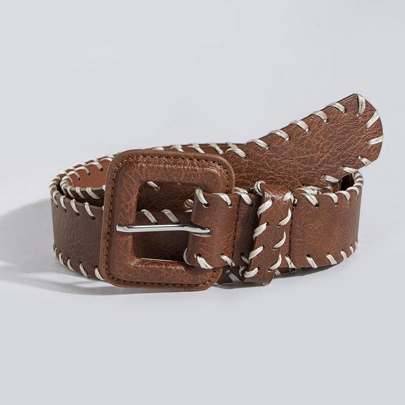 Fashionable Women's Buckle Winding Decoration PU Casual Wide Exquisite Women's Belt