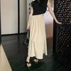 Pleated Yamamoto Women's High Waist Slimming A-Line Midi Umbrella Skirt - Spring/Summer Korean Style, Plus Size Available.