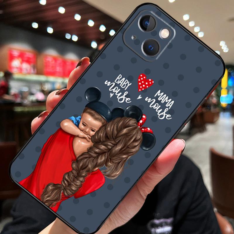 Beautiful Mother Daughter Son For iPhone 12 11 14 13 Pro Max Mini XS Max XR X SE 2020 6S 7 8 Plus Case Phone Back Cover