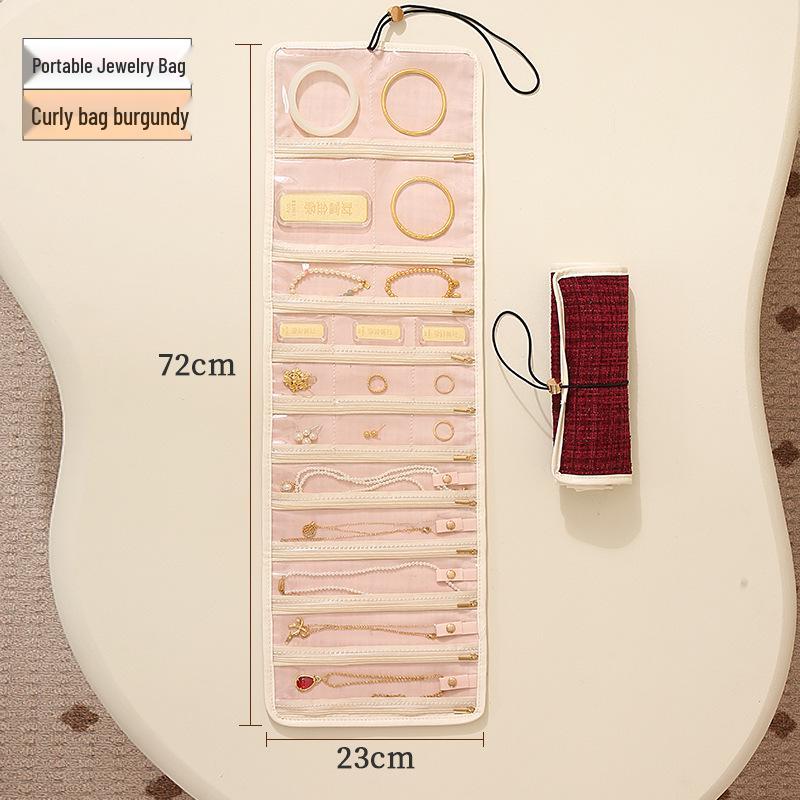 Double-Sided Hanging Jewelry Storage Bag with 80 Pockets