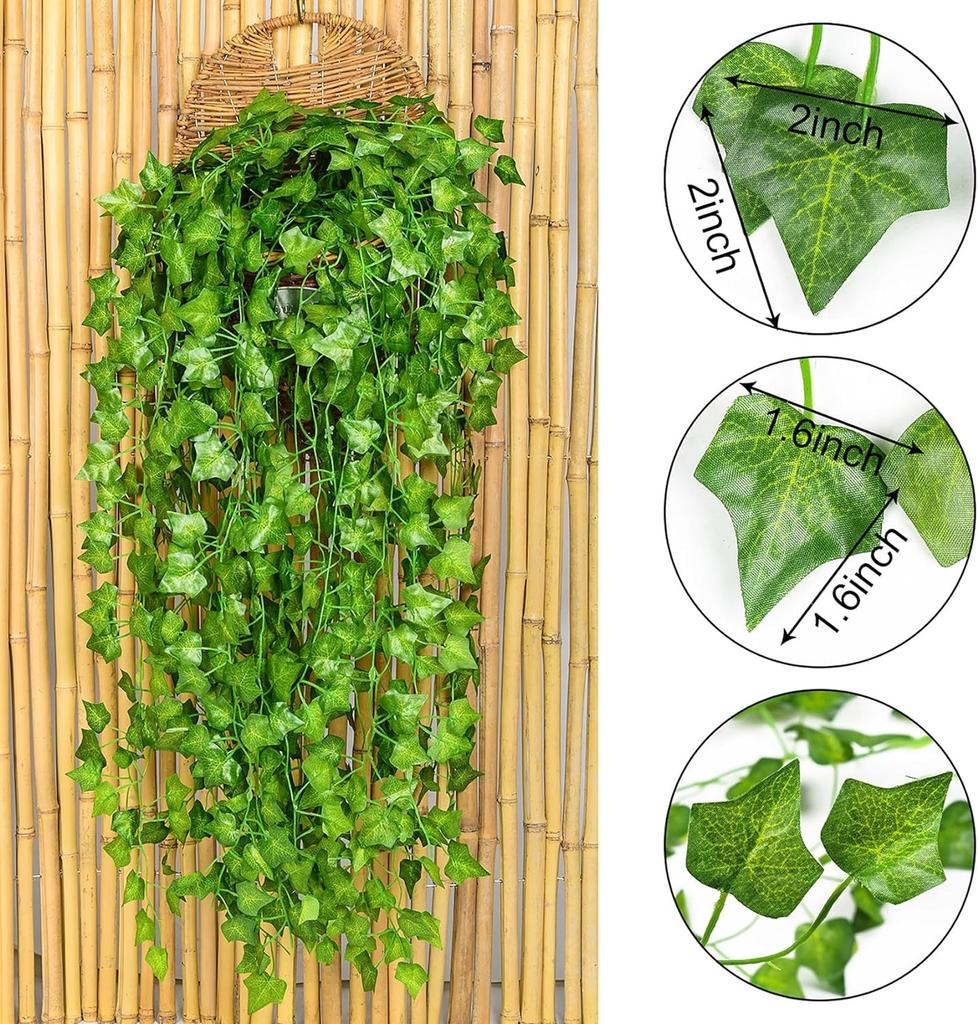 2.1M Artificial Hanging Plant Fake Vine Ivy Leaf Greenery Garland Garden Fence Exterior Decor Wall Wedding Home Party Decor
