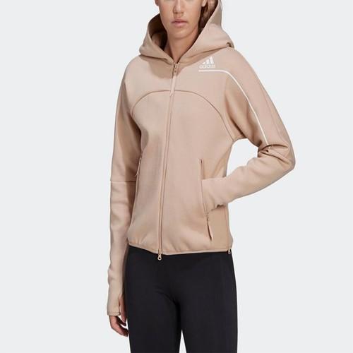 Adidas Sporty Long-sleeve Hooded Jacket for Women, Pink