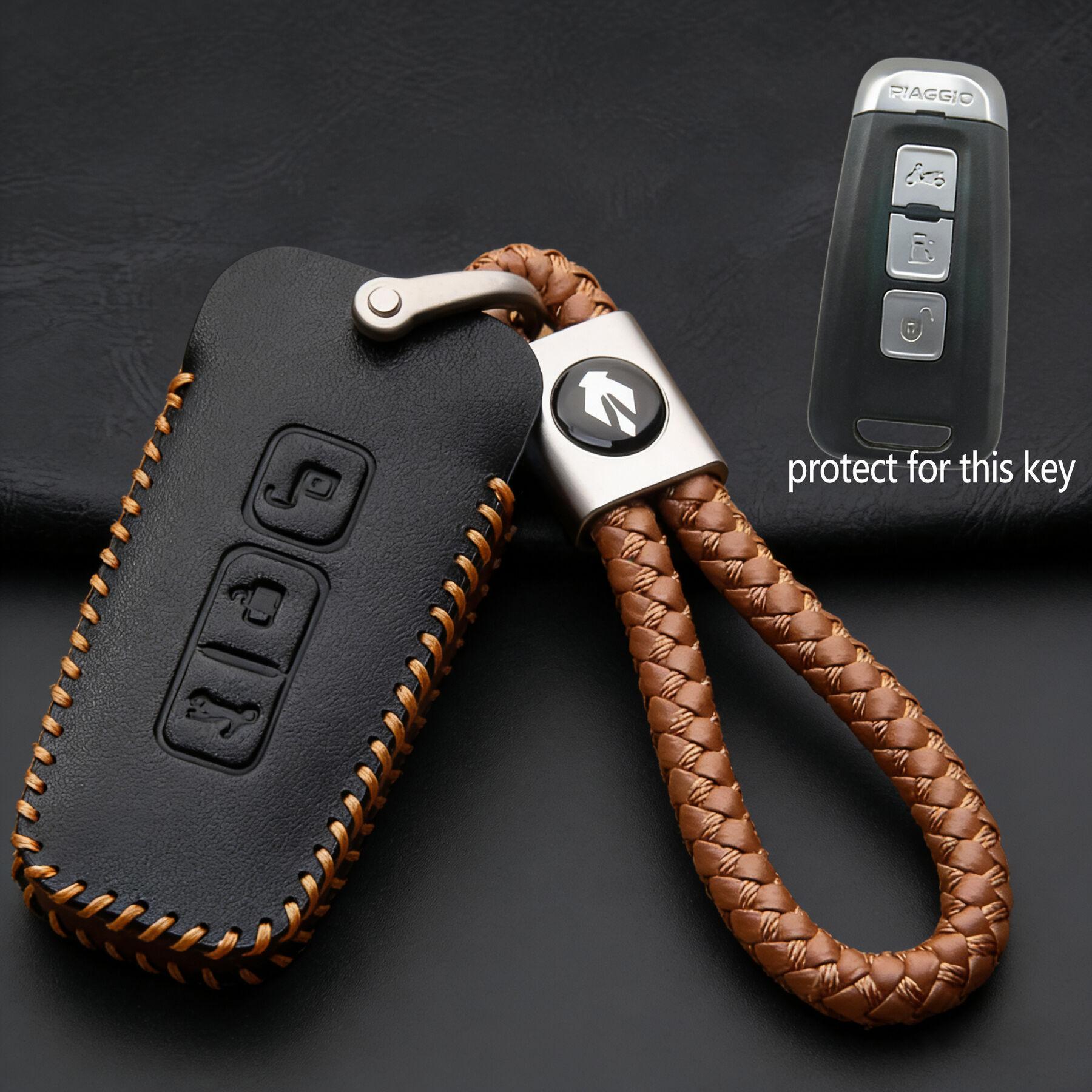 

Leather Motorcycle Case For Piaggio Beverly400 Beverly 400Fly 300Hpe Piaggio Mp3 530Hpe Key Case Holder Keychain