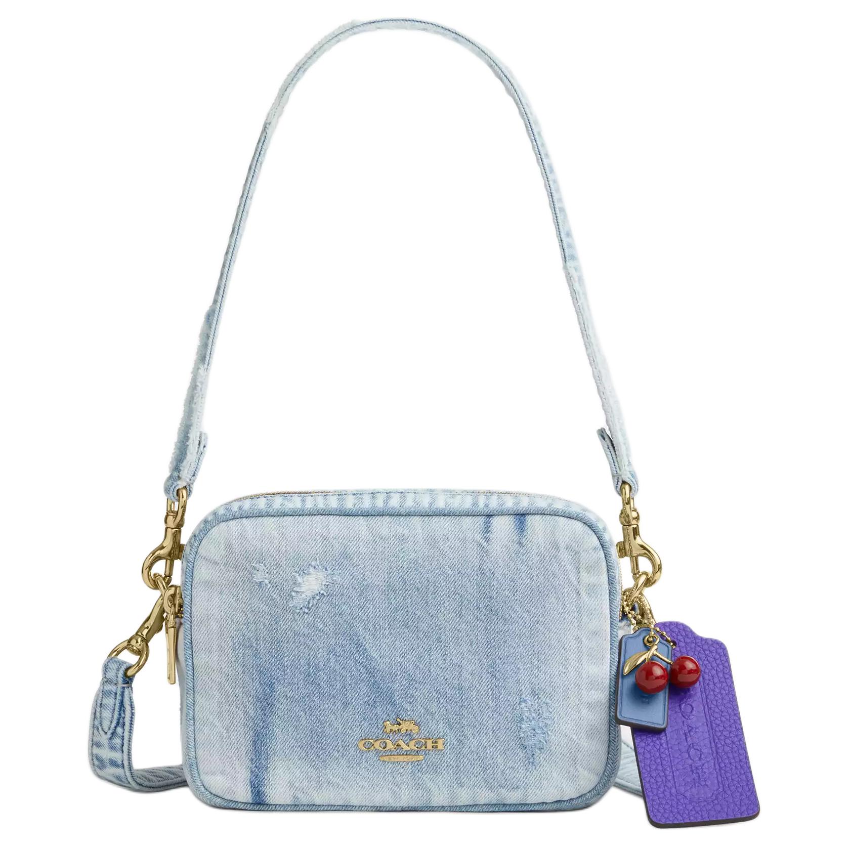 

Coach Carey Crossbody Bag With Pendant Women Shoulder Bag Gold Light-Denim CEK75-IMNIM Gift Box Set (Basic Set+Yellow Box)