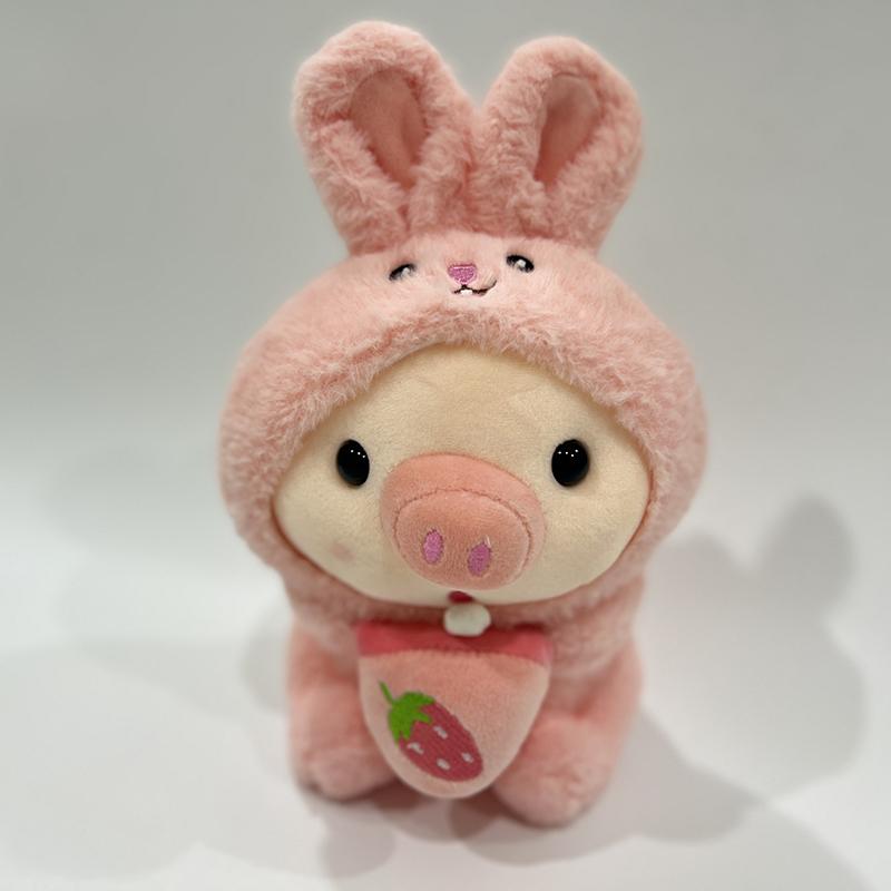 Cute Plush Milk Tea Bubble Cup Stuffed Animal Pink Strawberry Pig Plushie Toys Boba Plush Dolls Cartoon Tiger Rabbit Frog Plush