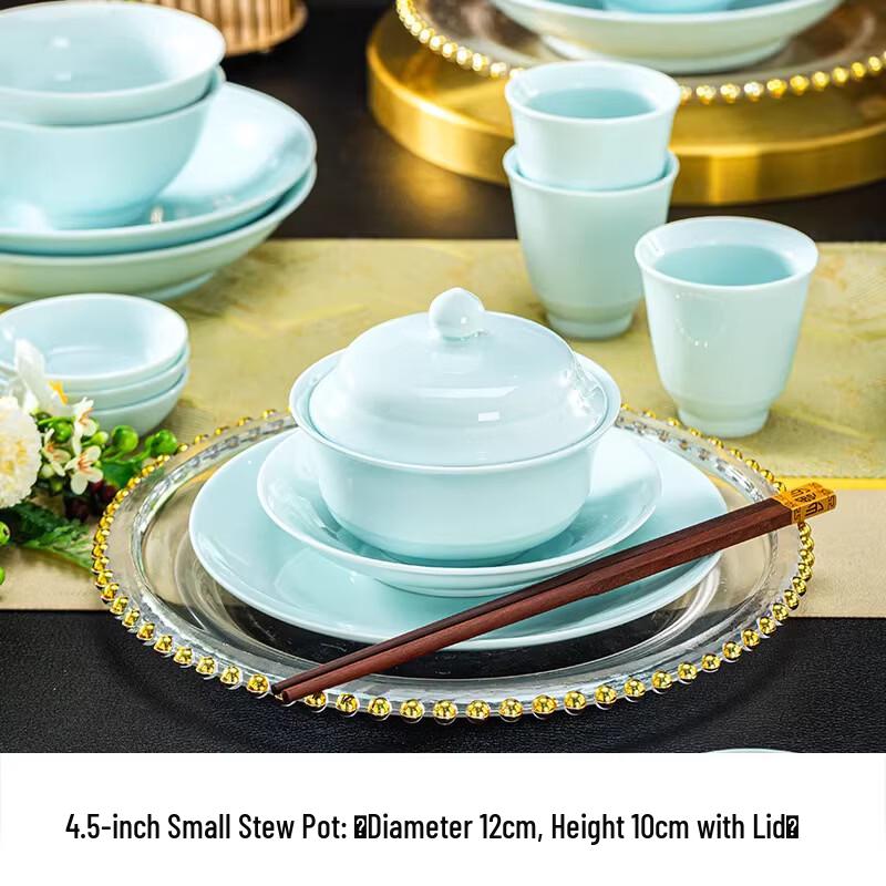 Chinese Celadon Underglaze Bone China Tableware Set
