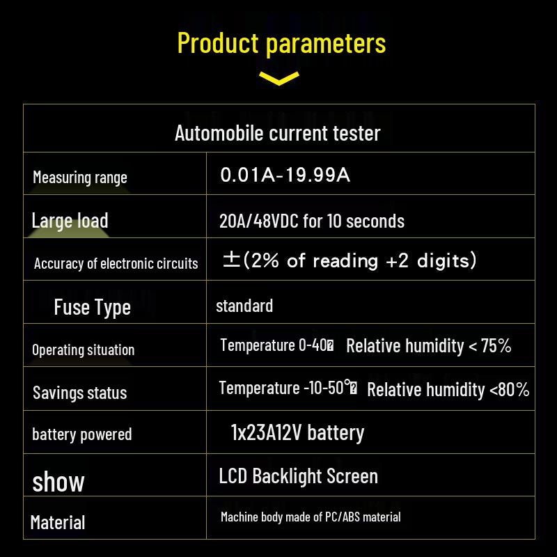 High-Precision Automotive Fuse Ammeter & Battery Leakage Current Detector