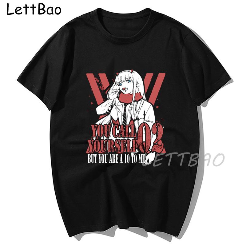 Darling In The Franxx Anime Vintage Tees Funny T Shirt Zero Two Hentai O Neck