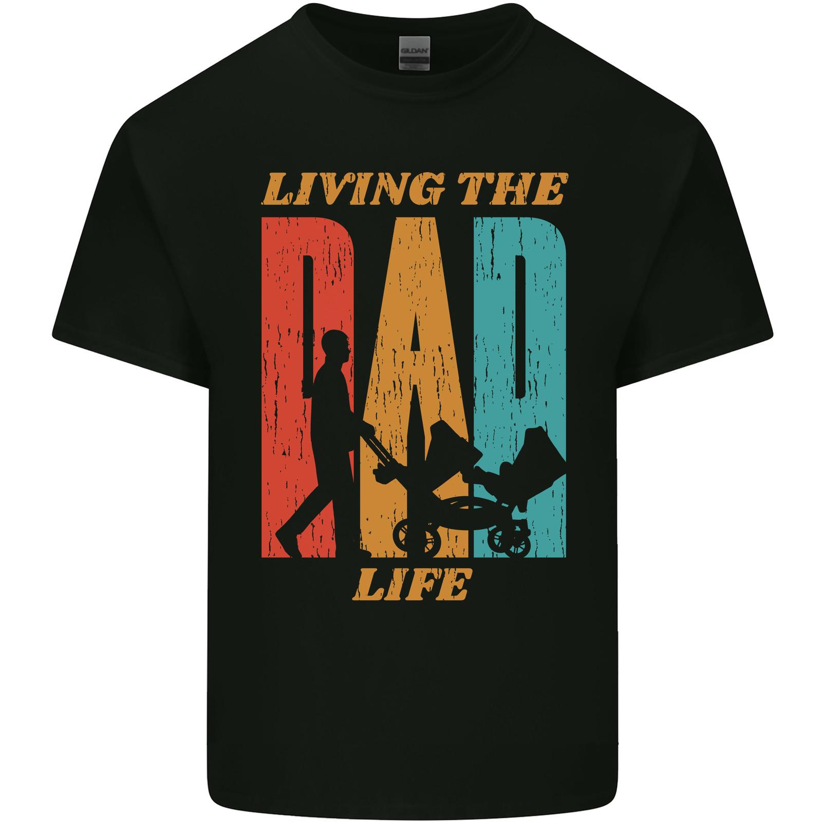 26 Fathers Day Living the Dad Life Twins Funny Mens Light Cotton T-Shirt Unisex T-Shirt XL