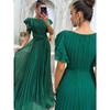 Elegante Abito Lungo in Chiffon con Design Pieghettato per Eventi Formali