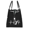 Basketball Heartbeat Insulated Lunch Bags for Women Basketballer Resuable Thermal Cooler Bento Box Office