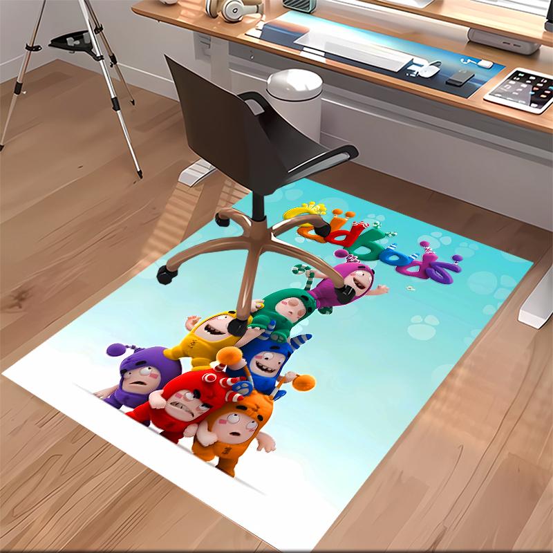 1pz Tappeto Area con Stampa Oddbods - Morbido, Lavabile, Antiscivolo, Tappeto Decorativo da Interno per Sedie da Ufficio, Soggiorno, Ufficio in Casa
