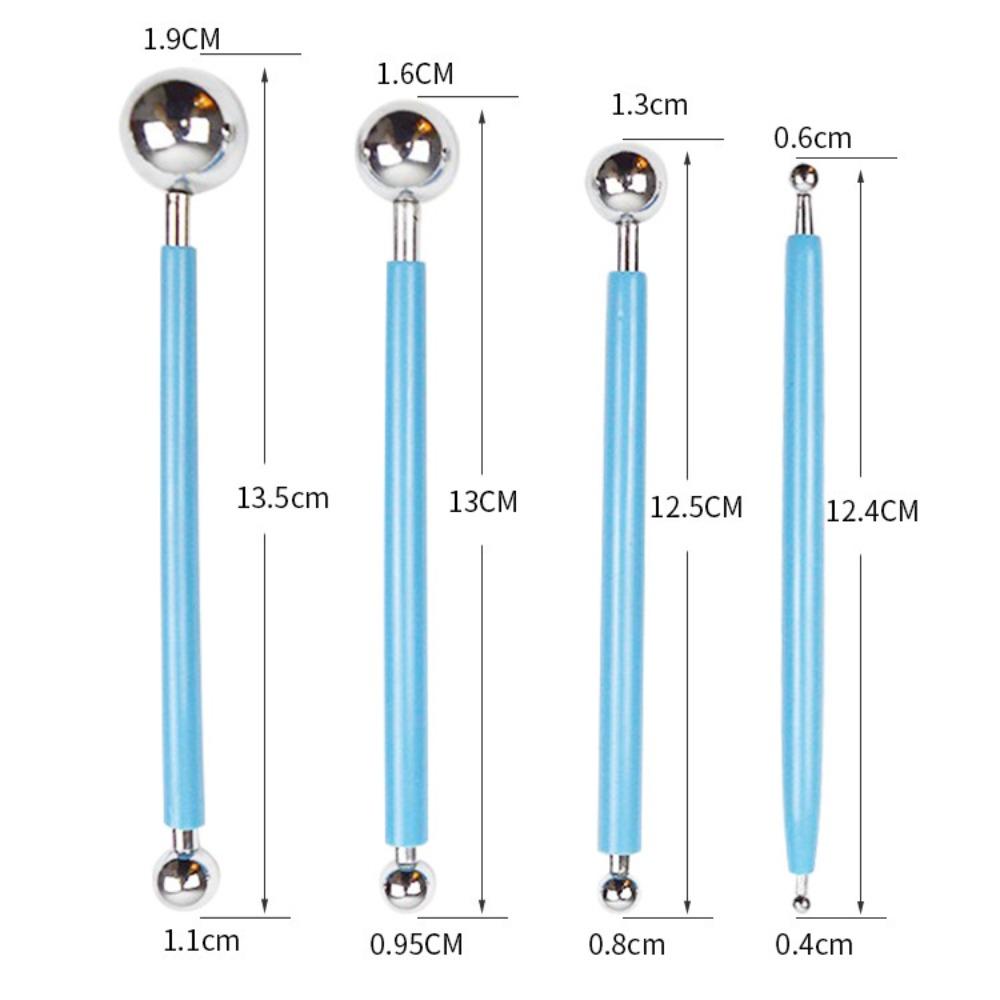Instrumente Stylus din silicon cu 2 căi, instrumente cu bilă metalică, instrumente DIY Stylus, instrumente ceramice din lut, instrument de indentare