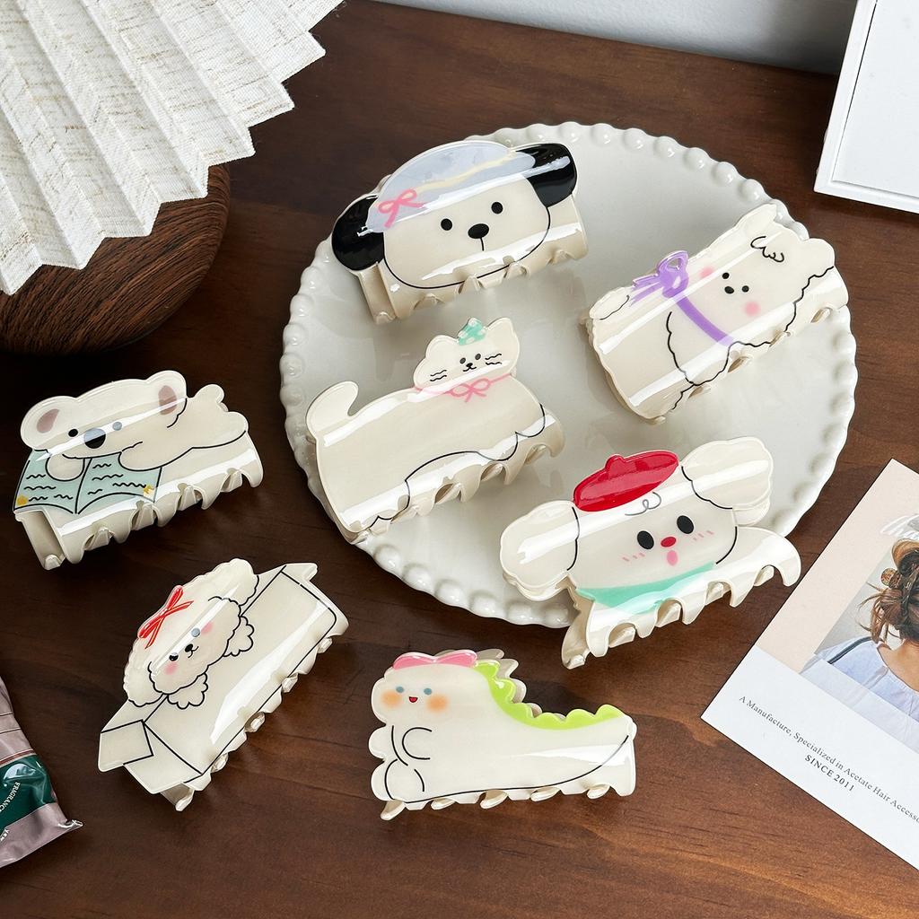 Cartoon Trendy Animal Acrylic Hair Clip For Women With Whimsical Designs Perfect Summer For