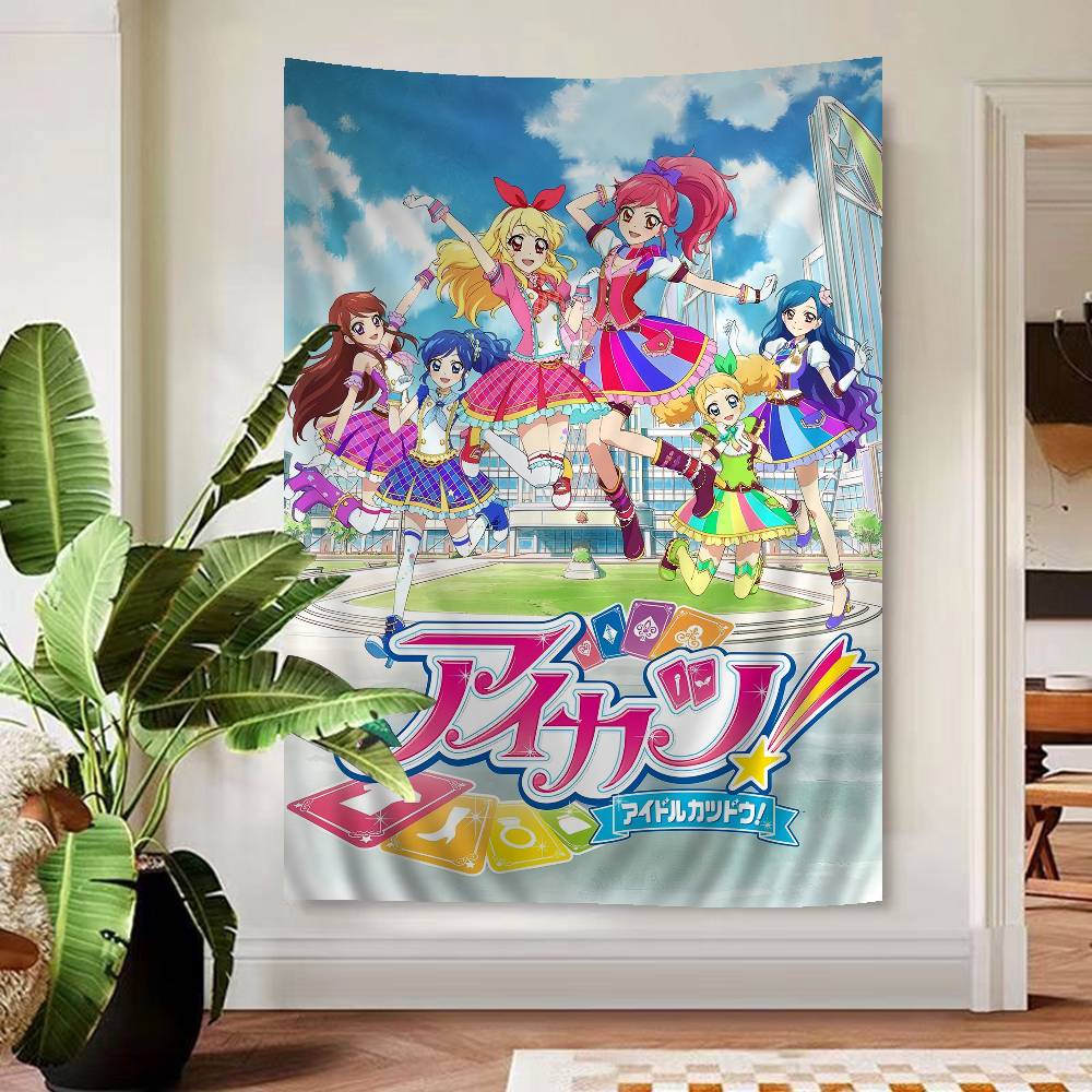 

Aikatsu On Parade Anime Cartoon Tapestry Art Printing Japanese Wall Tapestry Anime Wall Hanging Home Decor 74x94cm(29x37in)