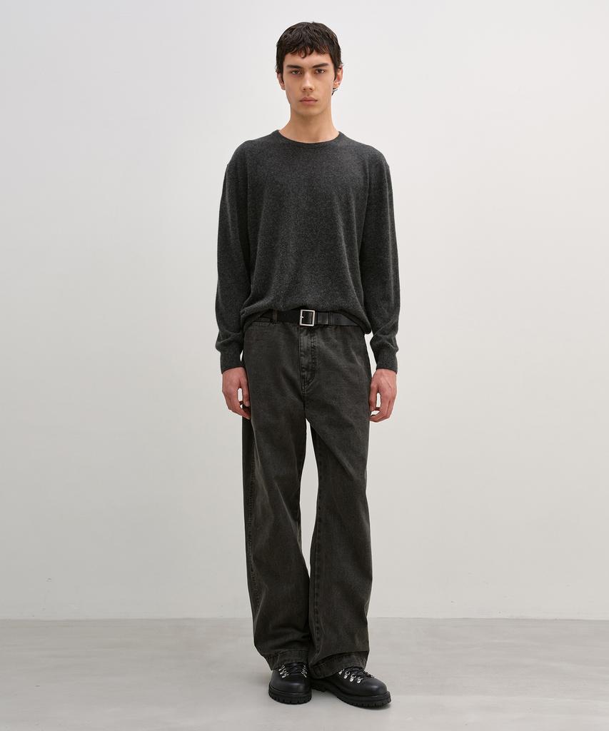 INSILENCE Raccoon Crew Neck Knit Charcoal