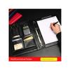 A4 Multi-Functional Folder Business Leather Loose-Leaf Male Package Office Sales Storage Clip Info Booklet Meeting Plate Holder