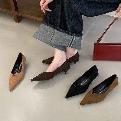 Damen Wildleder Spitze Dünner Absatz Herbst Pumps - Elegant für Partys & Büro