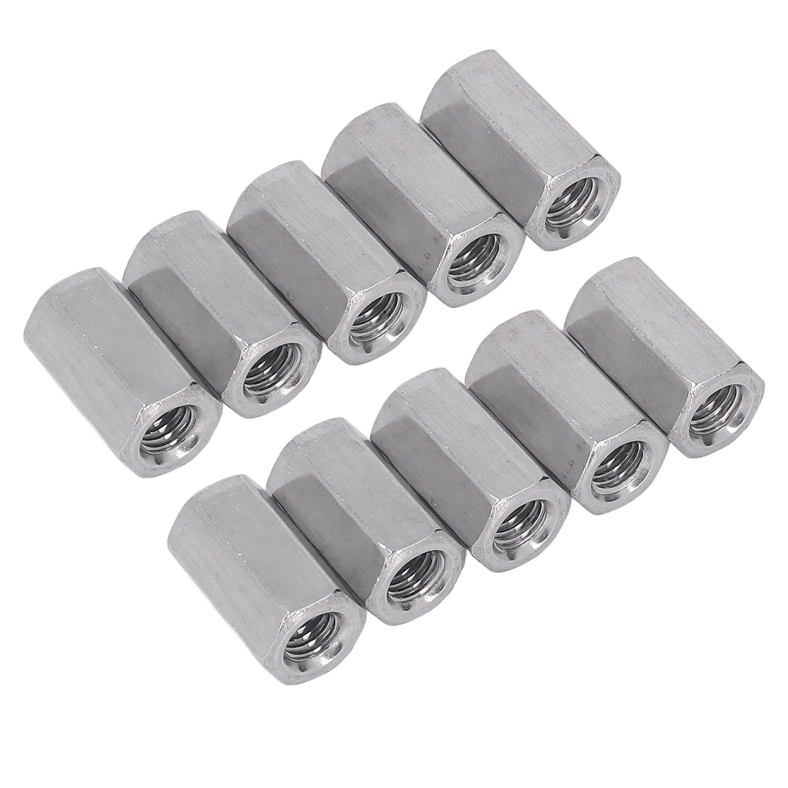 

10 шт. Соединительная гайка 304 Нержавеющая сталь Соединительная гайка для стержня Шестигранная M8 Крепеж для дома