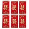6PCS Chinese Style Money Pocket Hongbao Red Pocket Best Wishes Chinese Red Envelope  Gift