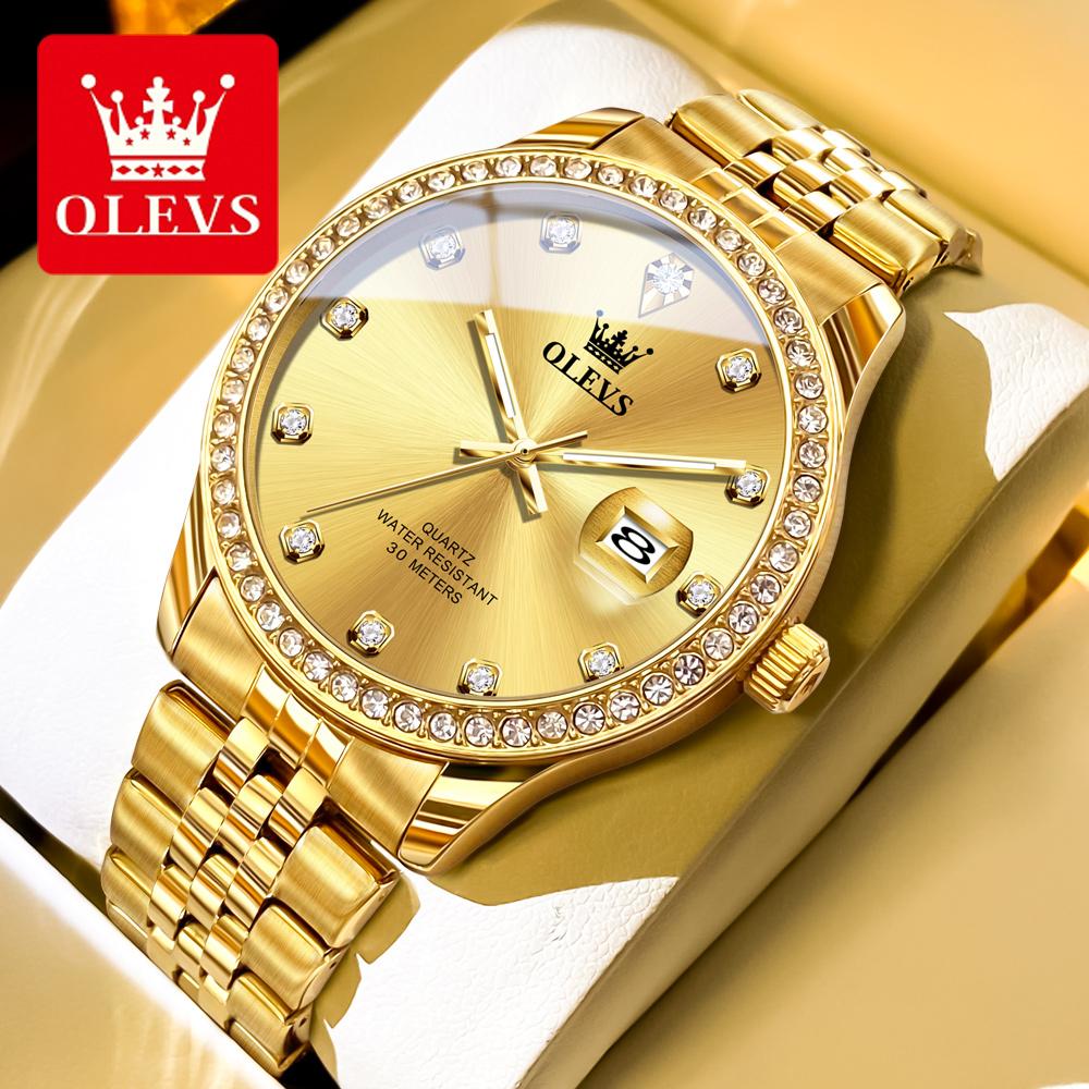 OLEVS 3629 Top Original Brand Quartz Wristwatch for Men Luminous Auto Date Waterproof Business Dress High Quality Man Watch
