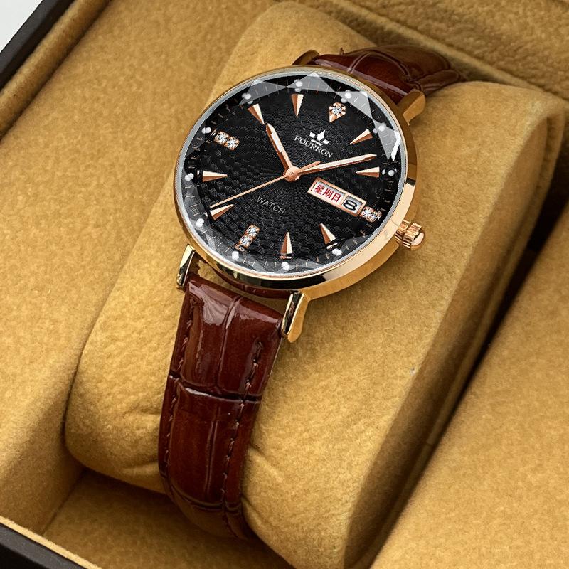 Ladies watch Milan with fashionable and simple thin double calendar diamond-encrusted waterproof women's model