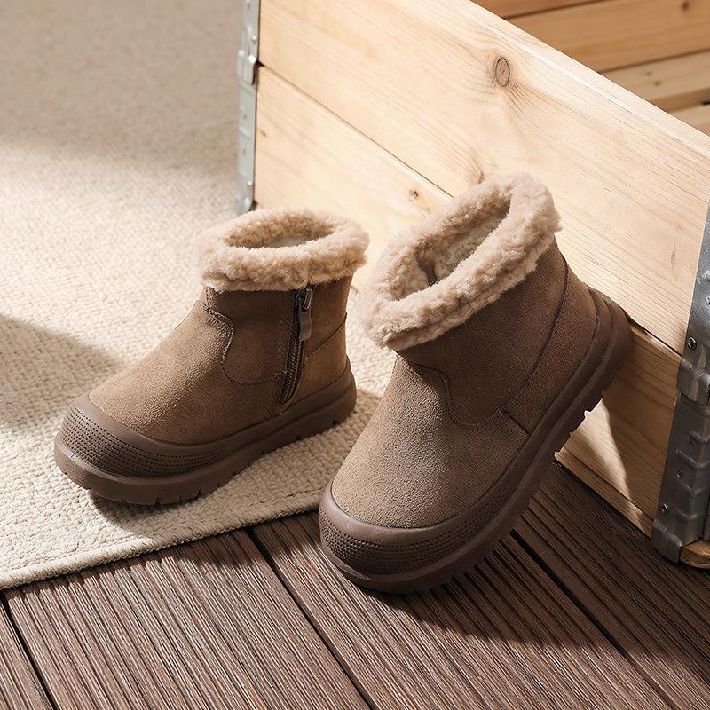 2025 Winter Baby Schneestiefel: Warm, wadenhoch, mit Samt gefüttert, flache Sohle, runde Spitze