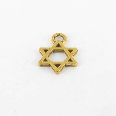 MégaCréa - Gold-Plated Star of David Metal Charm