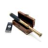 Antique Design Telescope Handheld, Wooden Box Optic Nautical Pirate Scope Spyglass, Leather Covered Telescope with Anchor Engraved Box