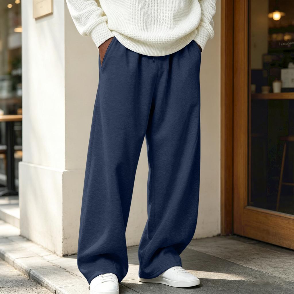 Pantaloni Casual da Uomo a Gamba Dritta e Vestibilità Larga per lo Sport e l'Uso Quotidiano