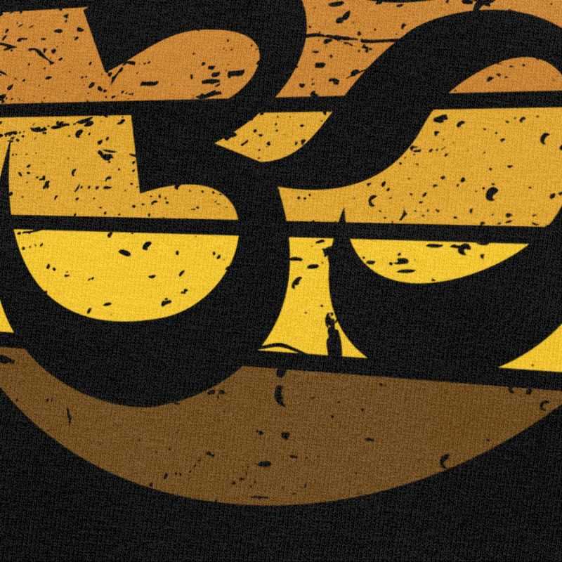 Vintage Om Sonnenuntergang Buddhismus T-Shirt für Herren Baumwoll-T-Shirt Neuheit T-Shirt Kurzarm Yoga Spirituell Meditation Buddhismus Aum T-Shirt
