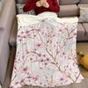 Blush Kirschblüte Flanelldecke Warm Weich Halloween Weihnachten Sofa Warm Gemütlich Dekoratives Dekor Geschenk für Alle Jahreszeiten