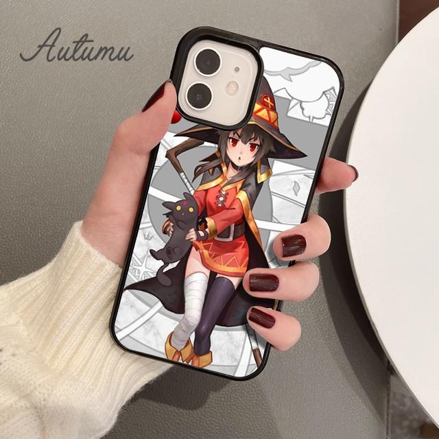 Anime megumin konosuba Etui na telefon dla iPhone 11 12 13 14 Pro Max mini X XR XS SE 2020 5 6S 7 8 Plus Samsung Galaxy S21 S22 Pokrowiec