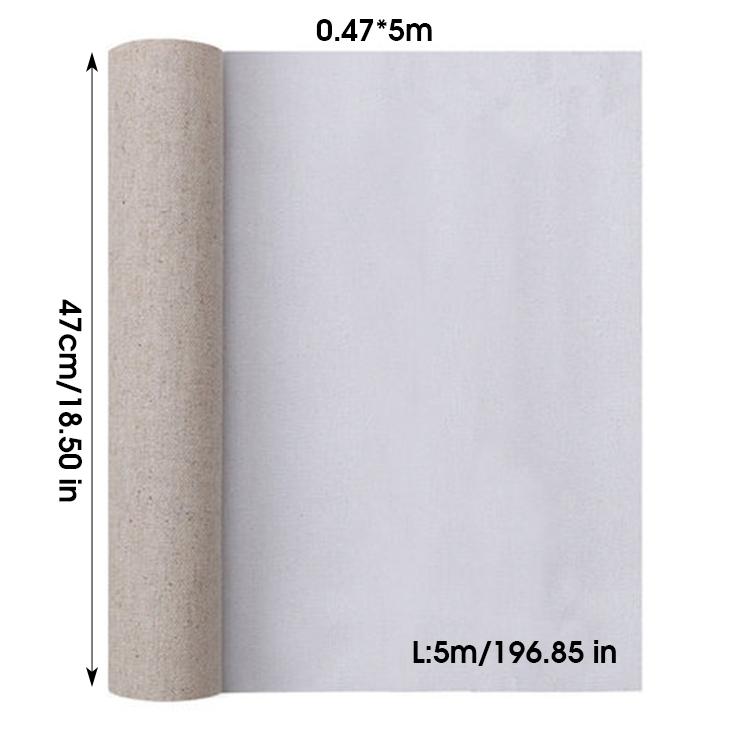 5m/Rolle Leinenmischung Öl Leinwand Rolle, Geeignet Für Ölmalerei, Acrylfarben, Malerei Kunstbedarf, 21cm 47cm 57cm 77cm Breite