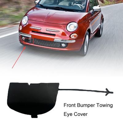 Für FIAT 500 500C 312 2007-2015 Auto Frontstoßstangengitter Abschleppösenabdeckung Kappe Schwarz grundiert Haken Auto Ersatzteile 735456794